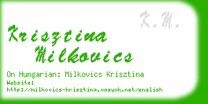 krisztina milkovics business card